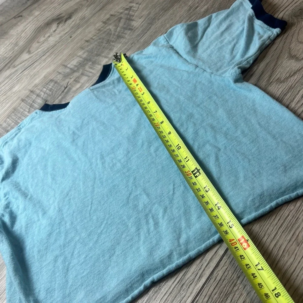 Nike T-Shirt Girls M Blue Ringer Cropped Sportswear Logo Tee Short‎ Sleeve